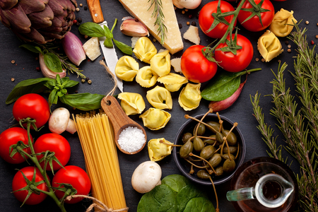 Fresh organic ingridients of italian recipes. Healthy food conceptの写真素材