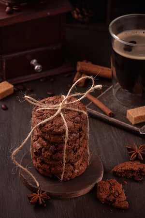 Home made chocolate cookiesの写真素材