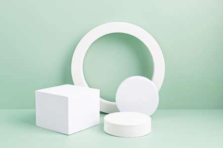 Podium, stand, platform for product presentationの写真素材