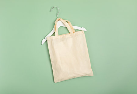 Mockup with organic cotton tote bag. Sustainable ethical consumption ideaの写真素材