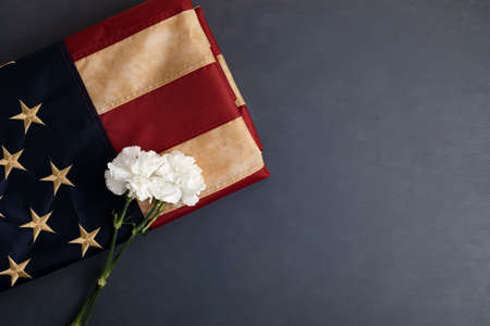 Patriotic background with vintage american flag. 4th of july, memorial or labor dayの写真素材
