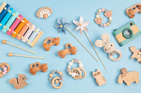 Eco fiendly child wooden toys. Sustainable, developmental, sensory toys for babies and toddlers