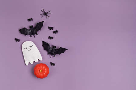 Top view of Halloween decoration. Party, invitation, halloween decoration concept.の写真素材