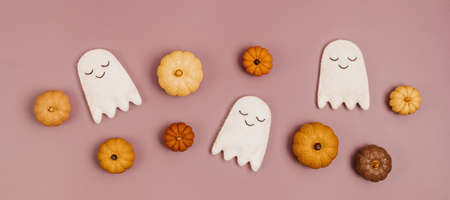 Top view of Halloween decoration. Party, invitation, halloween decoration concept.の写真素材