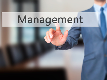 Management - Businessman press on digital screen. Business,  internet concept. Stock Photoの写真素材