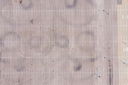 Empty parking lots, aerial view.の写真素材