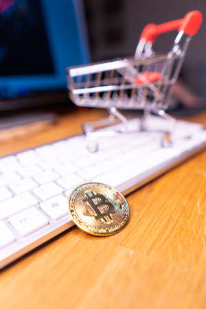 Bitcoin Cryptocurrency Digital Bit Coin BTC Currency Technology Business Internet Concept.の写真素材