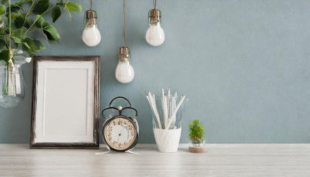 Mock up poster minimalism concept design, pastel colors, 3d render, 3d illustrationの素材