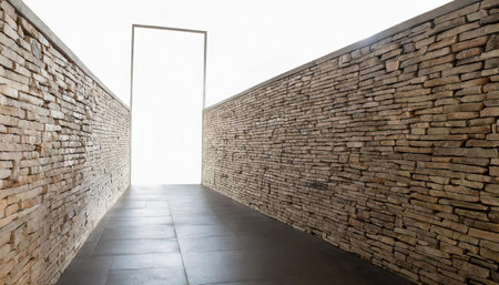 Empty wall self, isolated on white background.の素材