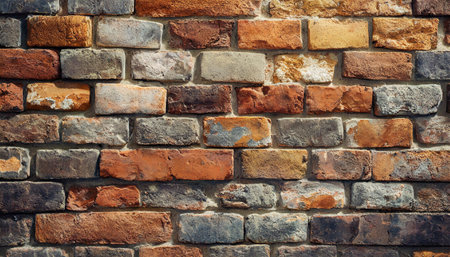 Red color brick wall for brickwork background design. Panorama format .の素材