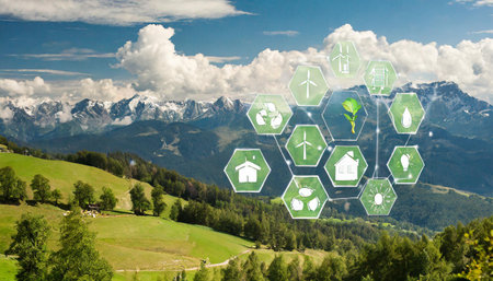World environment and Earth Day concept with eco-friendly environment.の素材