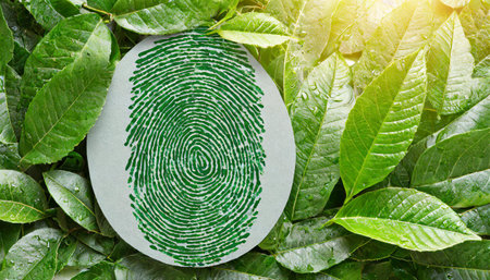 Environment Day banner of green cutout fingerprintの素材