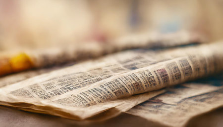 Newspaper paper grunge vintage old aged texture background.の素材
