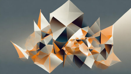 An innovative design artwork showcasing Abstract Generated Shapes Composition, blending bold geometric patterns, vivid colors, and modern digital aesthetics to create a captivating visualの素材