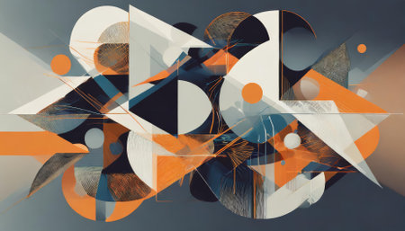 Explore this captivating design artwork showcasing abstract generated shapes. A mesmerizing blend of bold patterns, dynamic colors, and elegant composition to inspire, decorate, and sparkの素材