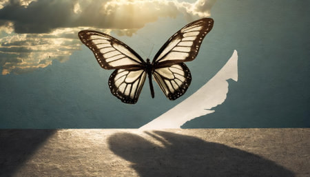 This artwork symbolizes the drive for change and ambition for improvement, reflecting growth, resilience, and the pursuit of success as a profound metaphor for human progress and life'sの素材