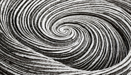 A captivating black and white abstract finger swirl texture showcasing intricately spiral and circular patterns with bold contrast, perfect for art enthusiasts, digital design, or strikingの素材