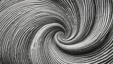 A captivating black and white abstract finger swirl texture featuring intricately circular details. This monochrome design is ideal for artistic projects, graphic backgrounds, or contemporaryの素材