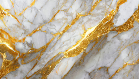Experience the timeless elegance of a natural white and gold marble texture, perfect for luxurious skin tile wallpapers. This creative background showcases intricate veining, ideal for artisticの素材