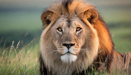 This captivating digital art piece, Portrait of a Fire Lion, masterfully depicts a lion blazing with fierce, fiery energy. Its glowing mane radiates strength and spirit, showing a blend ofの素材