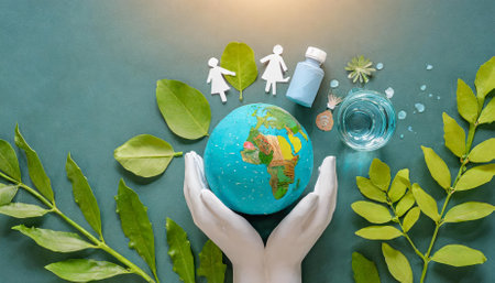 This vibrant paper art piece emphasizes the critical themes of ecology, water conservation, and environmental sustainability. Perfect for World Water Day and World Environment Day, it promotesの素材