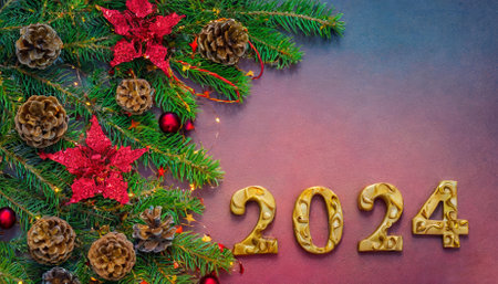 Ring in with this captivating festive background. Featuring bold numbers on a stylish backdrop, it's ideal for celebrations, promotions, or designs needing a modern seasonal touch.の素材