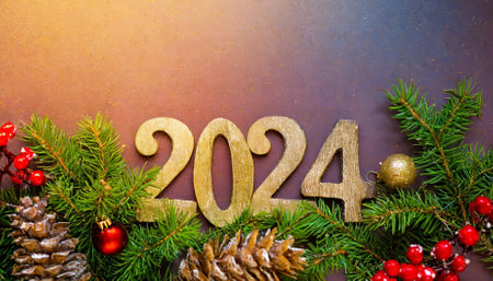 Bright and festive design with bold numbers on an eye-catching backdrop, perfect for New Year's celebrations, marketing materials, and creative projects. Features room for personalized copy orの素材