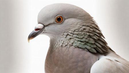 High-quality photograph of a gray pigeon, isolated on a white background, showcasing intricately feather details, vivid textures, and natural posture, ideal for bird studies, artistic designs, andの素材