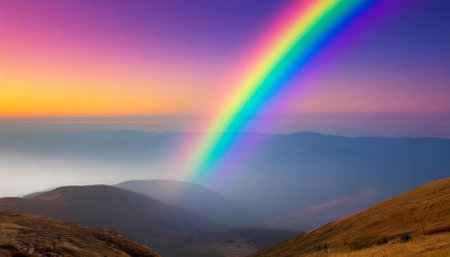 This image showcases a dynamic rainbow gradient overlay with smooth, flowing color transitions. It is ideal for enhancing creative projects, including graphic design, presentations, and modernの素材