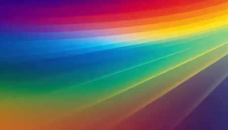 A stunning rainbow gradient overlay featuring seamless transitions between vivid colors, perfect for enhancing digital art, creative projects, or as an eye-catching design background withの素材