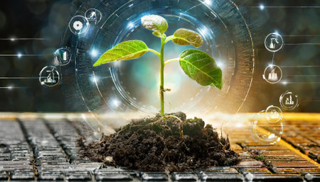 Explore the revolutionary tech-enhanced plant growth system designed for sustainable agriculture and urban gardening, featuring AI-driven automation, IoT connectivity, and advanced hydroponicの素材