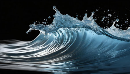This high-quality image of a water wave splash on a transparent background offers stunning detail and clarity, ideal for graphic design, advertising, or digital projects. File ensuresの素材