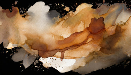 This high-quality watercolor brown stain on a transparent background provides a perfect choice for digital artwork, creative projects, or decorative overlays. Its organic texture and earthyの素材