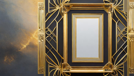 Discover the exquisite Golden Art Deco Frame, a timeless decorative accent that beautifully enhances any artwork or photograph. Perfect for vintage and contemporary decor, it adds a touch of sophistication.の素材