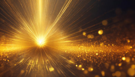 This mesmerizing golden light explosion background showcases a captivating burst of radiant energy and warmth. Ideal for enhancing your artistic projects, digital media, and creative designs, it adds a touch of brilliance.の素材