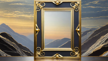 This exquisite Golden Art Deco Frame embodies the luxurious design elements of the Art Deco era, making it an ideal choice for enhancing your home decor and displaying treasured memories.の素材