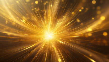 Immerse yourself in this captivating golden light explosion background, perfect for enhancing your designs. Its radiant energy and vibrant hues create a stunning visual impact, ideal for various creative projects.の素材