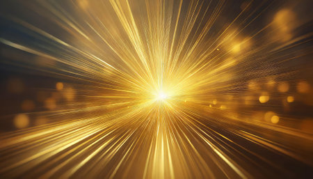 Immerse yourself in the captivating beauty of this golden light explosion background. The vibrant colors and dynamic patterns make it an ideal choice for enhancing your artwork, presentations, or digital media.の素材