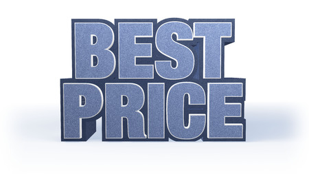 Best Price Jeans Sales Campaign Title in Huge Letters standing on white ground, lower perspectiveの写真素材