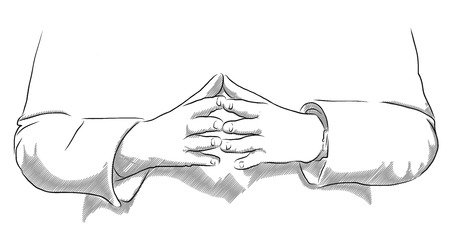 Business Woman Diamond Vector Outline Illustration in Grey Tonesのイラスト素材