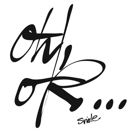 Oh, ok. Hand lettered Title Artworkのイラスト素材