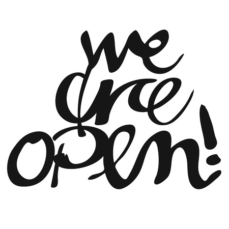 We are open, Hand lettered Typography Artwork.のイラスト素材