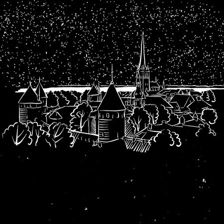 Hand-drawn Illustration Vector Outline Artworkのイラスト素材