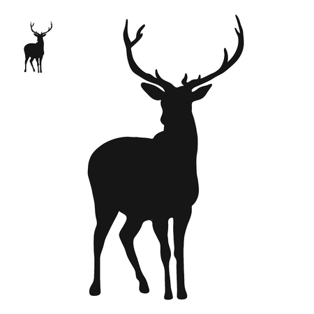 Deer logo icon, hand-drawn vector clipartのイラスト素材