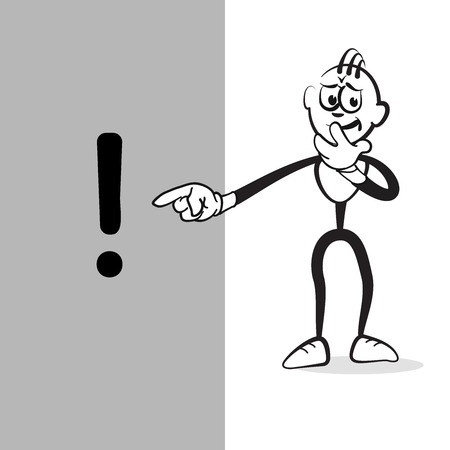 Stick Figure Series Emotions - Watching, hand-drawn vector clipartのイラスト素材
