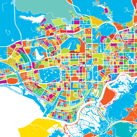 Shenzen Colorful Vector Mapのイラスト素材