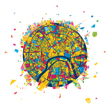 Moscow, Russia, Creative Vector Map, Urban Travel Landmark. Infographic Design Templateのイラスト素材