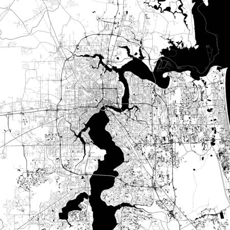 Jacksonville Monochrome Vector Map.のイラスト素材