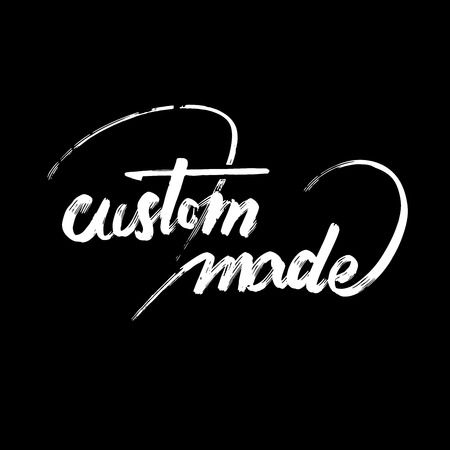 Custom made lettering label. Handmade typographic lettering. Calligraphic Vector Sketch.のイラスト素材