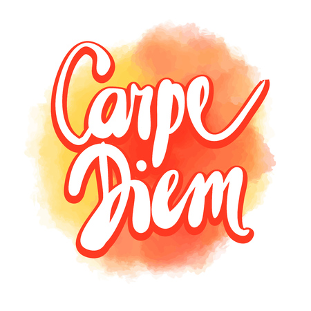 Carpe diem hand lettering. Colorful Vector Artwork Concept. Ready for Poster Print and Greeting Card Design.のイラスト素材